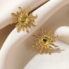 O1CN01i747g51MOF44LBLEb_!!2215829241424-0-cib Vintage Sun Turbine Stainless Steel Earrings, Shiny Sunflower Stud Earrings for Women