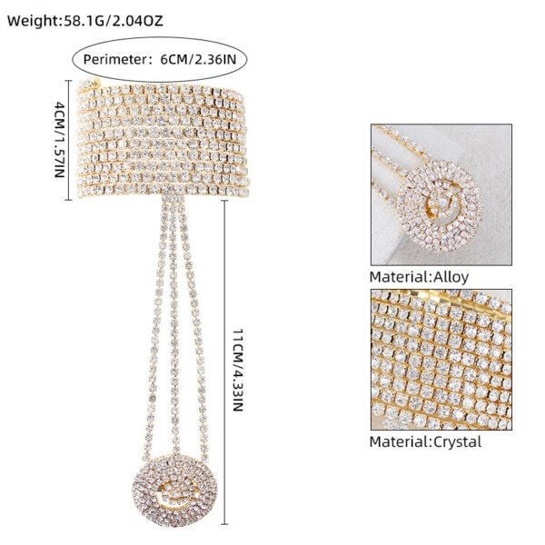 O1CN01mPpeoM1iNi0yoZoR6_!!2208867034401-0-cib Multi-Row Rhinestone Finger Bracelet for Women, Sparkling Crystal Hand Chain, Elegant Statement Jewelry