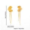 O1CN01mXFwr31onFvknrErC_!!2059265269-0-cib Vintage Flower Tassel Earrings for Women, Elegant Long Drop Stud Earrings with Irregular Pleated Design
