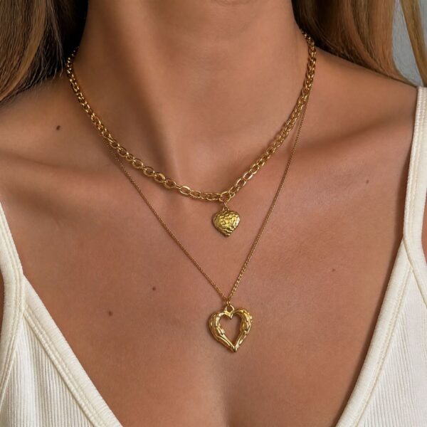 O1CN01qliI0B25WAi1mONUm_!!2222347247533-0-cib Double Heart Layered Titanium Steel Necklace
