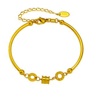 O1CN01xIIZK6203hs3BetKJ_!!2212447876794-0-cib 18K Gold Titanium Steel Slim Waist Bracelet for Women, Fade Resistant Lucky Bead Half Bangle, Elegant Minimalist Fashion Jewelry