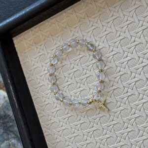 43 Rose Quartz Cross Bracelet