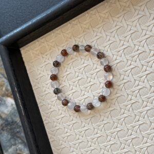 46 Rose Quartz & Black Super Seven Crystal Bracelet