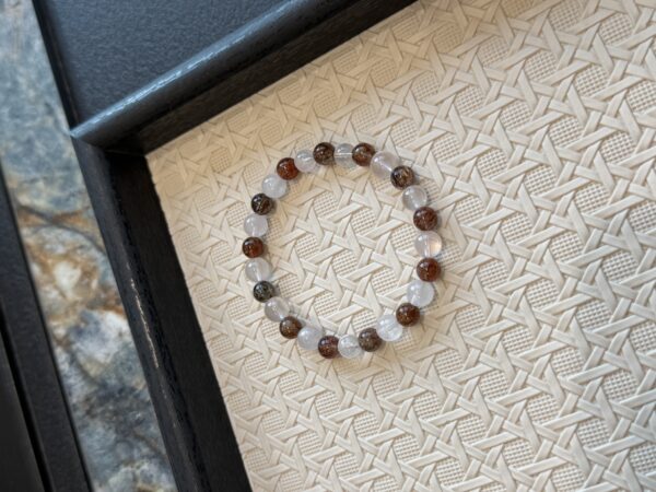 46 Rose Quartz & Black Super Seven Crystal Bracelet
