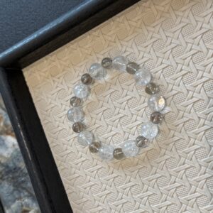 50 Clear Quartz and Smoky Quartz Bracelet