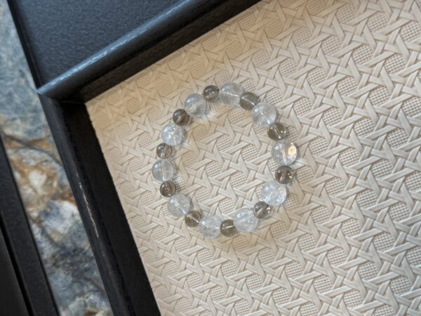 50 Clear Quartz and Smoky Quartz Bracelet
