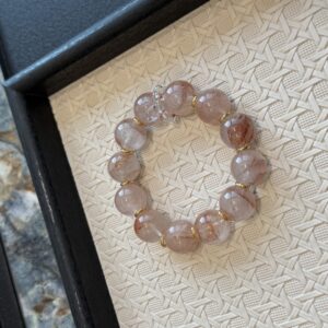 62 Natural Pink Flower Agate Bracelet