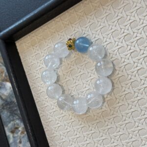 63 Clear Quartz and Blue Crystal Bracelet